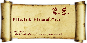 Mihalek Eleonóra névjegykártya